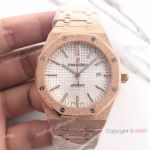 JF Factory Audemars Piguet Watches For Sale - Royal Oak Frosted Gold w White Dial